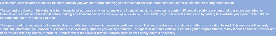 payday loan disclaimer